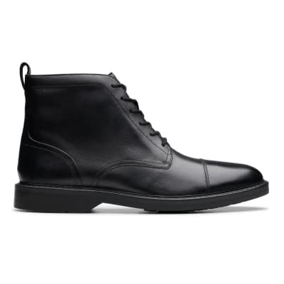 Clarks - Aldwin Cap Black Leather