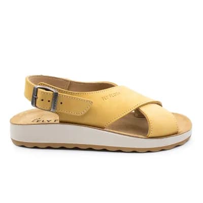 Fly Flot - Leather Woman Sandal Yellow