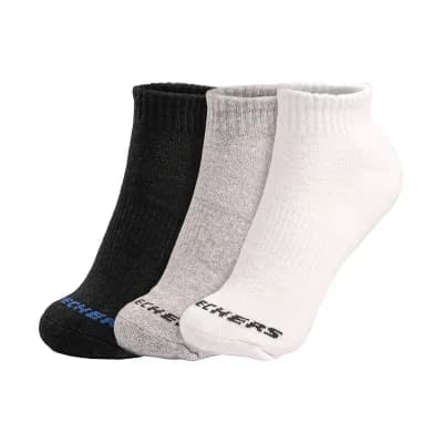 Skechers - 3Pk Unisex 1/2 Terry Qtr Crew White / Blue