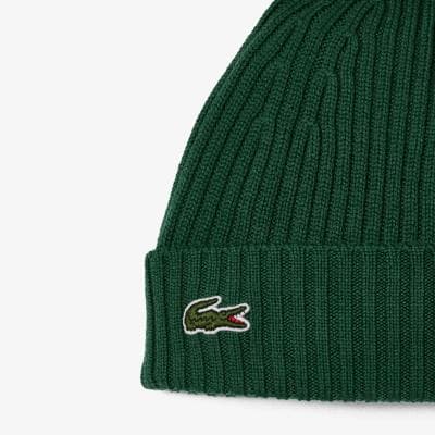Lacoste Bonnet en laine peignée côtelée