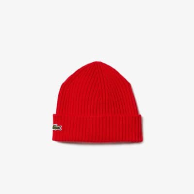 Lacoste Bonnet en laine peignée côtelée