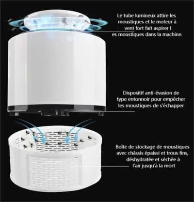 Appareil Anti-Moustique Et Insectes KLY-365, Piège à Moustiques Anti-Insectes Usb-Blanc