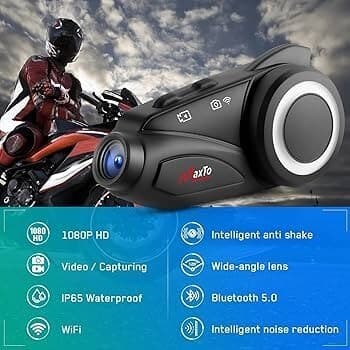 BLUETOOTH CASQUE MOTO AVEC CAMERA 1080p HD Maxto M3