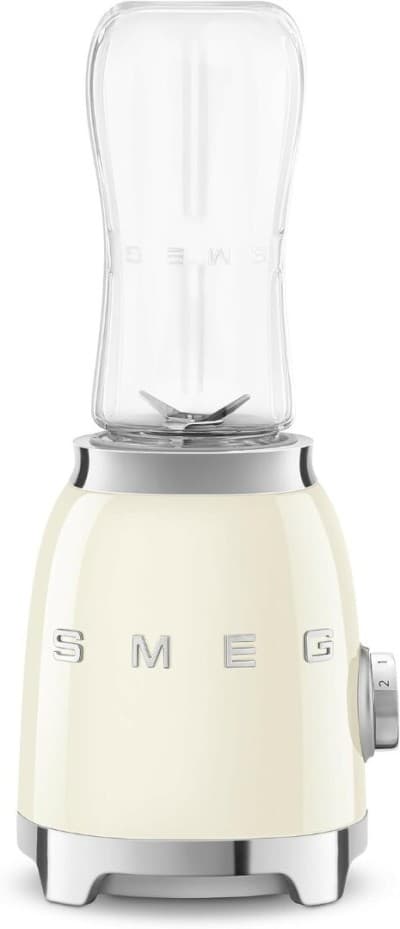 smeg Mini-blender Compact, 2 Niveaux de Vitesse, 2 bouteilles de 600 ml, 300 W - PBF01CREU