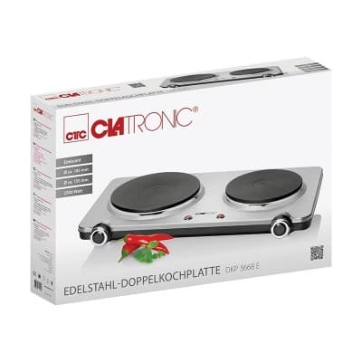 Clatronic Double Plaque De Cuisson En Acier - 2500 Watt - DKP 3668