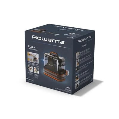 Aspirateur à main Rowenta Shampouineuse textile Clean It IN5011F0-Réservoir eau propre : 1.8 L - Réservoir eau sale : 1.5 L Longueur tuyau 1,75 m - Longueur câble : 5 m