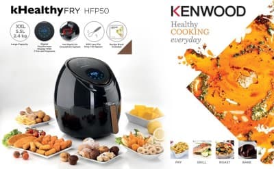Friteuse à air numérique KENWOOD HFP50 XXL 5,5L-2,4 kg-1800W-Noir