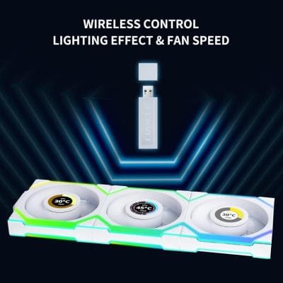 LIAN LI UNI FAN SL WIRLESS LCD 120 WHITE ARGB