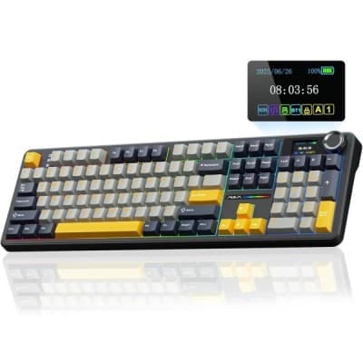 keyboard Gaming AULA F108 PRO Tri Mode Full Size Mechanical with Screen and Knob