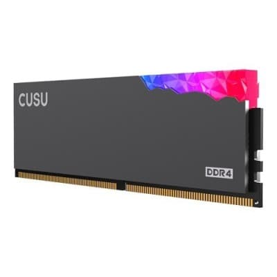 RAM CUSU DESKTOP - 8GB DDR4 - U-DIMM - 3600 MHZ - RGB - HEATSINK - CL18 - INTEL / AMD - BLACK