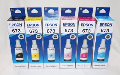 EPSON T673 BOUTEILLE 6-COLOR 70ML REFILL INK SET FOR L800 / L1800 LIGHT CYAN - LIGHT MAGENTA -