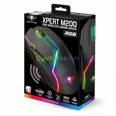 Spirit of Gamer Xpert-M200 Souris sans fil pour gamer-droitier-capteur optique 10000 dpi -8 boutons