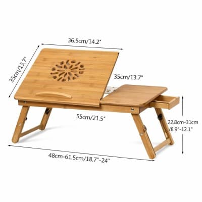 Table en Bamboo pour laptop BM92 AVEC REFROIDISSEUR GRAND MODELE