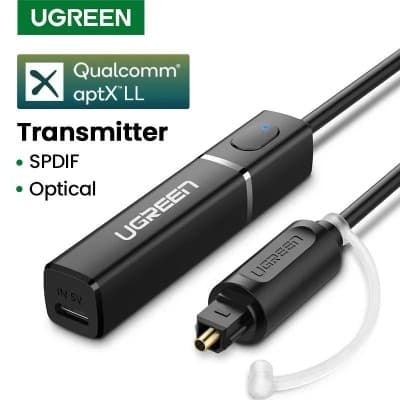 UGREEN Transmetteur TV Bluetooth 5.0 Qualcomm aptX, rendu audio de qualité supérieure
