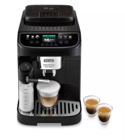 Machine a cafe automatique De'Longhi Magnifica Evo Next ECAM31060B -ecran tactile - 15 bar - broyeur inox - 10 boissons