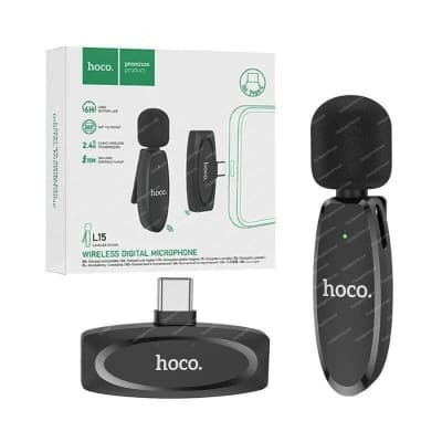 L15 Hoco Microphone numérique cravate sans fil- Type C ou IOS