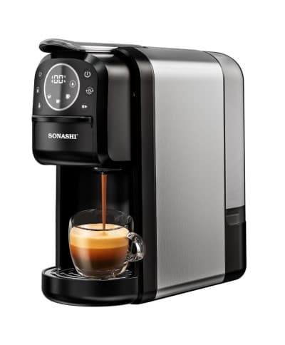 Machine A Café Multi-Capsules 3En1, Cafetière 1400 Watt, Panneau De Commande Tactile, Fonction Autonettoyante