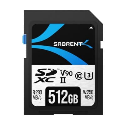 SABRENT Carte SD UHS-II 512Go V90, SDXC Carte mémoire, Vitesse de Lecture 280Mo/s Class 10, U3