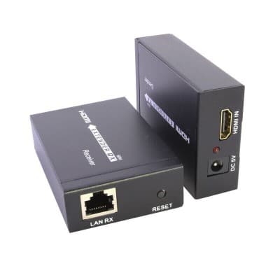 EXTENDER HDMI F - RJ45 - HDMI F 60M 4K + 02 TRANSFO 05V-1A