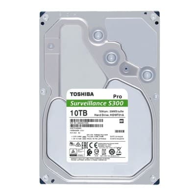 DISQUE DUR Toshiba Surveillance S300 10TO - SATA 3,5 pouces, fonctionnement 24 h/24 et 7 j/7, compatible avec 64 caméras