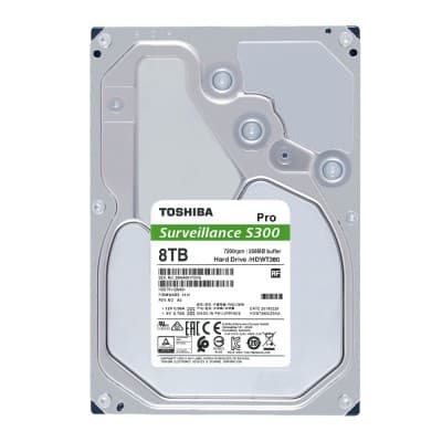 DISQUE DUR Toshiba Surveillance S300 8TO - SATA 3,5 pouces, fonctionnement 24 h/24 et 7 j/7, compatible avec 64 caméras