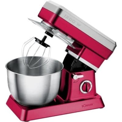 Bomann Robot Pétrin Multifonctions - KM 398 CB - 6.3 L - 1200 W - Rouge/Gris