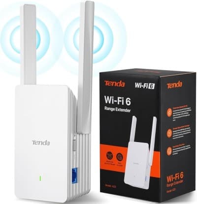 Tenda-Prolongateur de portée Wi-Fi 6, AX1500, A23, 2.4G et 5GHz, bande touristique, 6 000 répétiteurs, formulations 2x5dBi, port Gigabit Ethernet