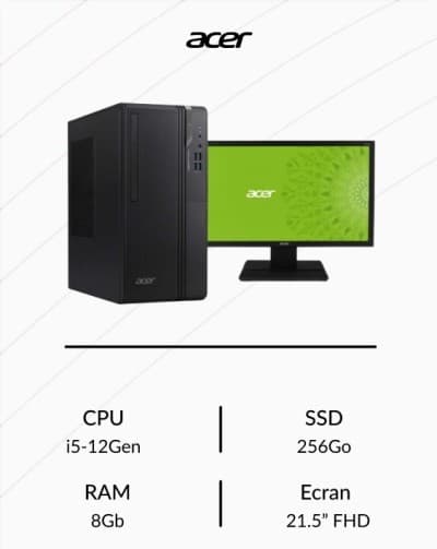 PC Bureau Original Acer i5-12Gen Pack Complet