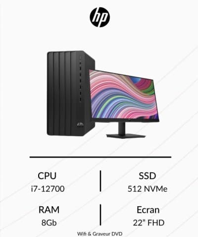 PC Bureau HP i7-13 Génération - Pack Complet