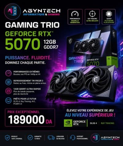 MSI GAMING TRIO GeForce RTX 5070 12GB GDDR7 BLACK