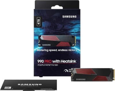 SAMSUNG DISQUE DUR INTERNE 990 PRO SSD NVMe AVEC DISSIPATEUR 4TB