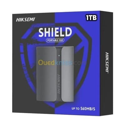 HIKSEMI SHIELD 1TB - SSD PORTABLE EXTERNE - USB 3.2 TO TYPE-C - 560 MB/S - LED- PLUG & PLAY -BLACK