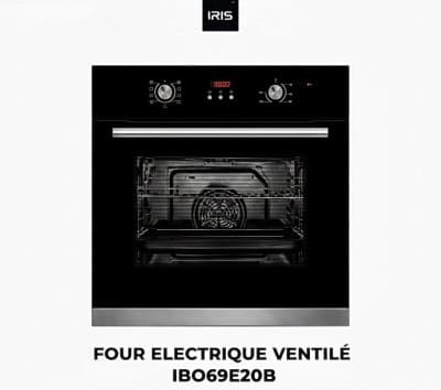 FOUR IRIS ÉLECTRIQUE ENCASTRABLE VERRE NOIR E20B VENTILÉ