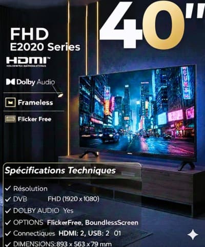 TV IRIS 40" Basique E2020 FHD 40 POUCES
