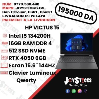 HP VICTUS 15-FA2082WM (INTEL I5 134200H/16GB/512GB/RTX 4050 6GB/15.6" 144HZ)