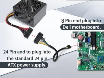 ADAPATATEUR ALIMENTATION PC DELL ET LENOVO ATX24PIN TO 10PIN / ATX24PIN TO 8PIN