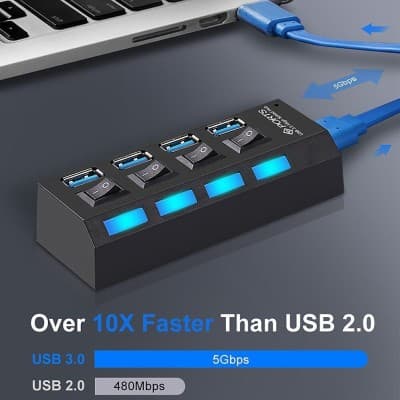 HUB USB 3.0 4/7 Ports Avec Interrupteur