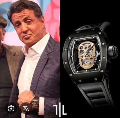 Montre richard mille skull Rm052 de Sylvester stalone