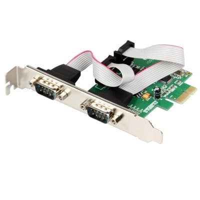 Carte d'extension Adaptateur PCI express PCI-E 2 * Serial Serie RS232 COM DB9 X1