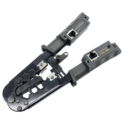 Kit Outil Réseau RJ45 RJ12 RJ11 Multifonction Pince a sertir / Dénudage / Testeur câble HT-486ST