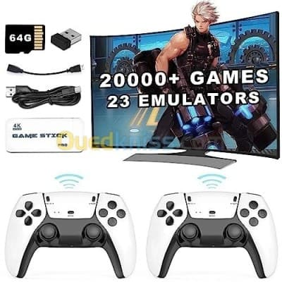 Console Retro Game Stick 20000 Jeux avec Deux Manettes Sans Fil
