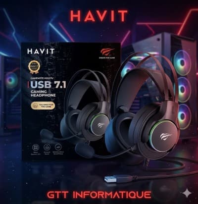 CASQUE HAVIT GAMER H2007-U RGB 7.1