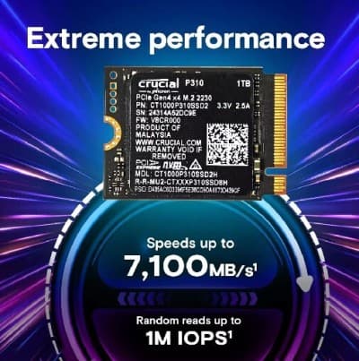 Crucial P310 SSD 1TB PCIe Gen4 NVMe M.2 2230