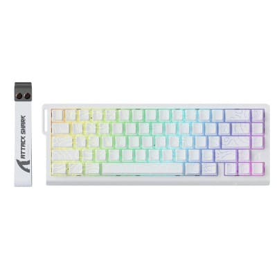 CLAVIER GAMING ATTACK SHARK X68 WHITE CONTOURS MECANIQUE MAGNETIQUE