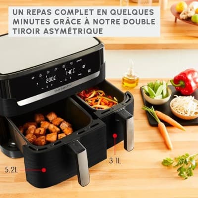 Moulinex Friteuse sans huile, Capacité 8,3 Air Fryer, Application dédiée, Easy Fry Dual