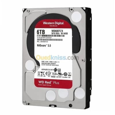 WD RED PLUS NAS WARE 6 TB - DISQUE DUR HDD 3.5" - 7200 RPM - SATA 6 GB/S - 256MB CACHE - WD60EFPX