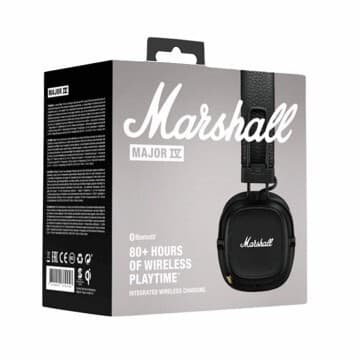 MARSHALL MAJOR IV NOIR - CASQUE SUPRA-AURAL SANS FIL - BLUETOOTH 5.0 - AUTONOMIE 80H - DESIGN PLIABLE - BLACK