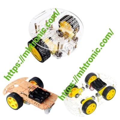 Arduino - Kits châssis de voiture robotisée intelligente 2 roues / 2 roues à double pont / 4 roues