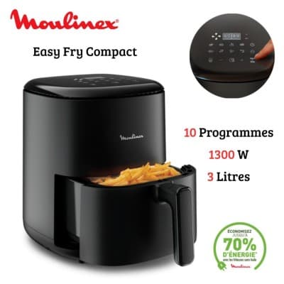 Friteuse Air Fryer Moulinex sans huile 3L 1300W à air - 10 Programmes Tactile - Easy Fry Compact