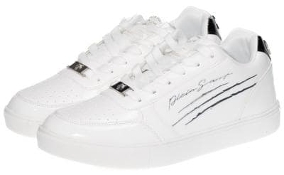 Baskets Plein Sport Blanches Style Scratch Métallique original